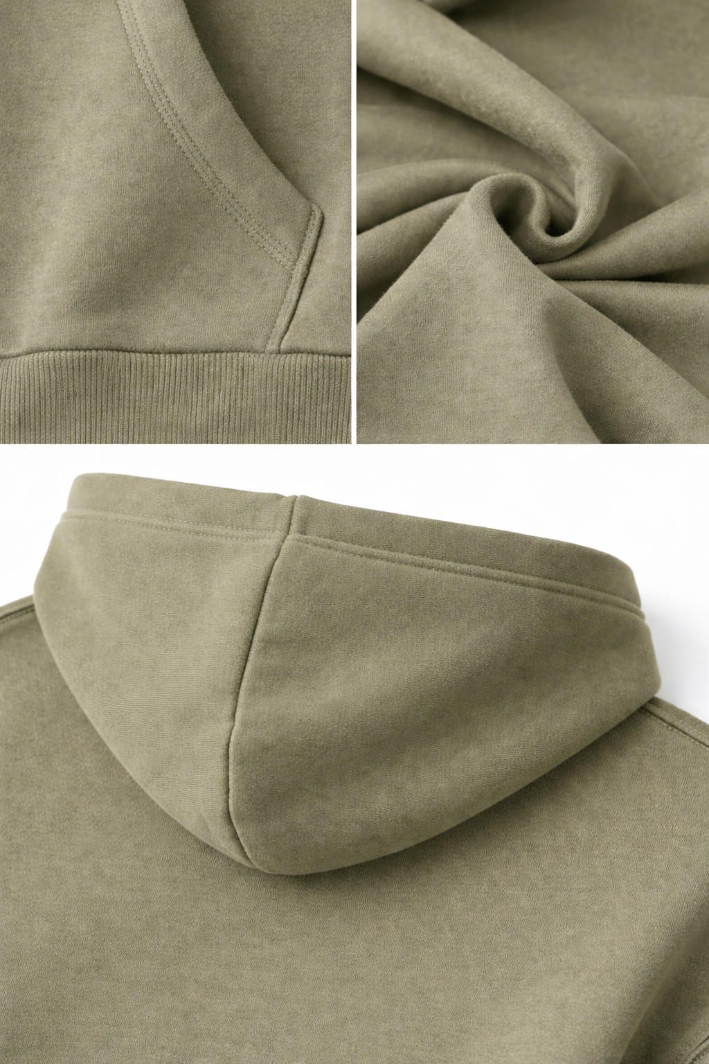 Basic Oversized Zip Hoodie Olive