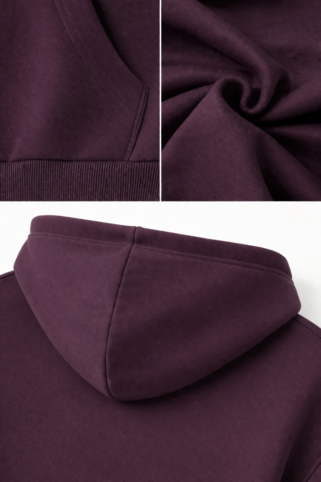 Basic Oversized Zip Hoodie Purple