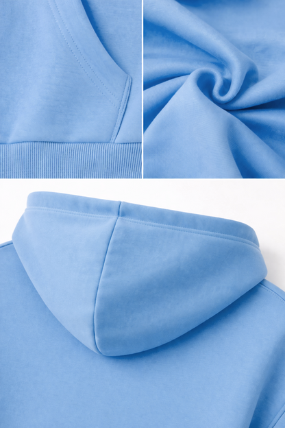 Basic Oversized Zip Hoodie Baby Blue